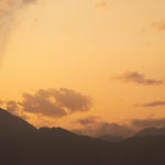 Pôr do sol nas montanhas